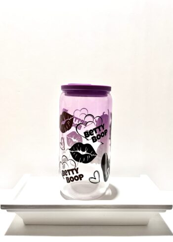 Betty Boop 16oz Bear Can Style Glass Cup - Image 6