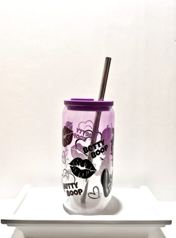 Betty Boop 16oz Bear Can Style Glass Cup - Image 3