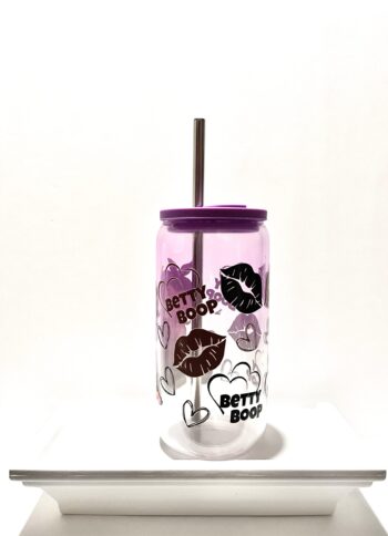 Betty Boop 16oz Bear Can Style Glass Cup - Image 4