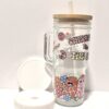 Chismosa Even In The After Life 24oz Glass Tumbler with Bamboo and Plastic Lid and Straw - Image 7