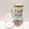Chismosa Even In The After Life 24oz Glass Tumbler with Bamboo and Plastic Lid and Straw - Image 6