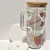 Chismosa Even In The After Life 24oz Glass Tumbler with Bamboo and Plastic Lid and Straw - Image 5