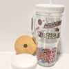 Chismosa Even In The After Life 24oz Glass Tumbler with Bamboo and Plastic Lid and Straw