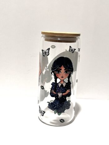 Wednesday Adams 20oz Glass Beer Can Style Cup - Image 2