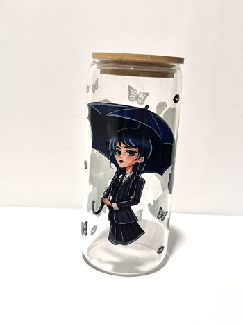 Wednesday Adams 20oz Glass Beer Can Style Cup - Image 4