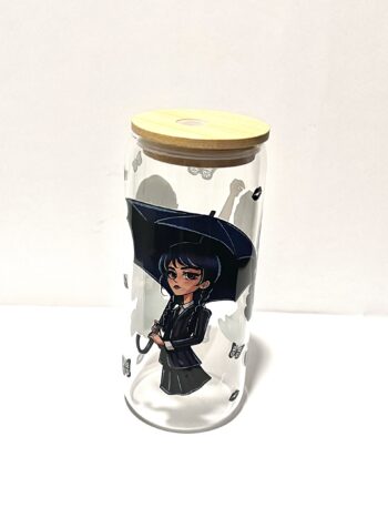 Wednesday Adams 20oz Glass Beer Can Style Cup - Image 5