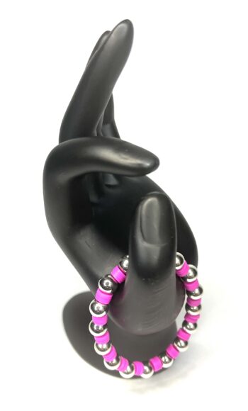 The Olivia Hot Pink and Silver Bracelets - Image 2