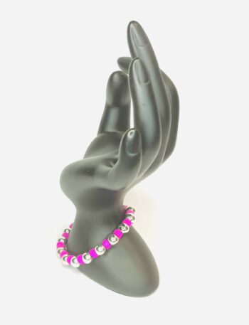 The Olivia Hot Pink and Silver Bracelets - Image 3