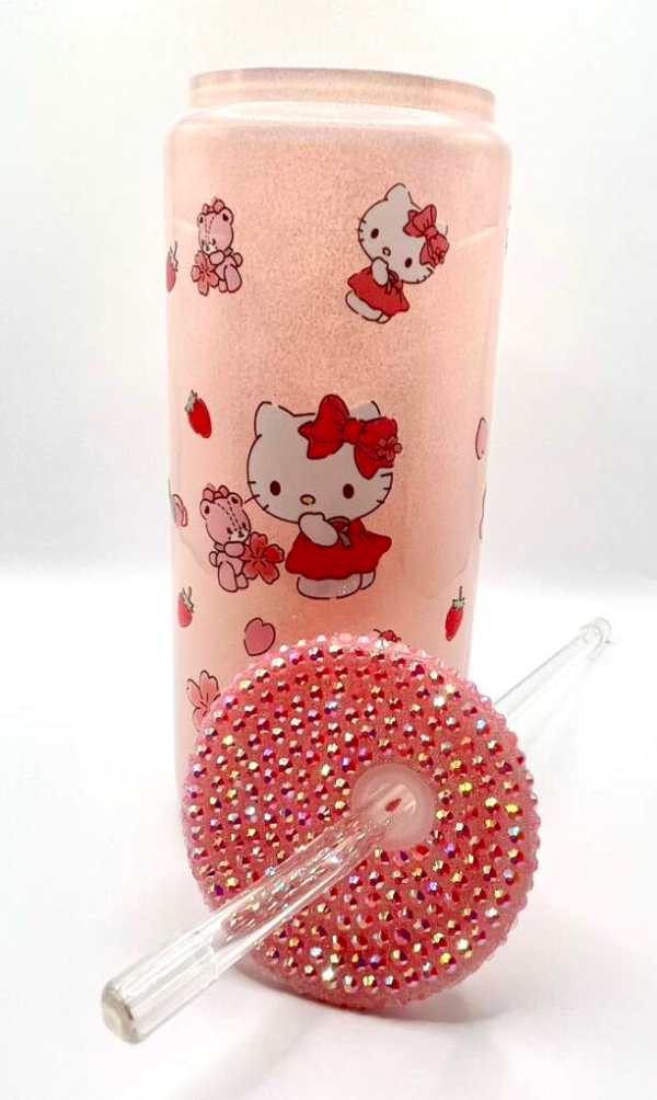 Hello Kitty Pink Rhinestone Cup