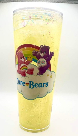 Care Bear 24 oz  Glitter Double Walled Tumbler with Straw
