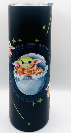 Star Wars Baby Yoda Skinny Tumbler Black