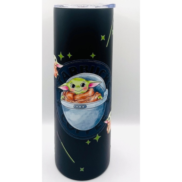 Star Wars Baby Yoda Skinny Tumbler Black